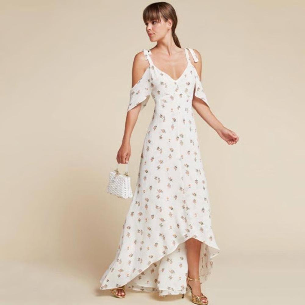 Rare! ☀️ Reformation White Floral Cold-Shoulder Garden Maxi Dress Garden Dress 2